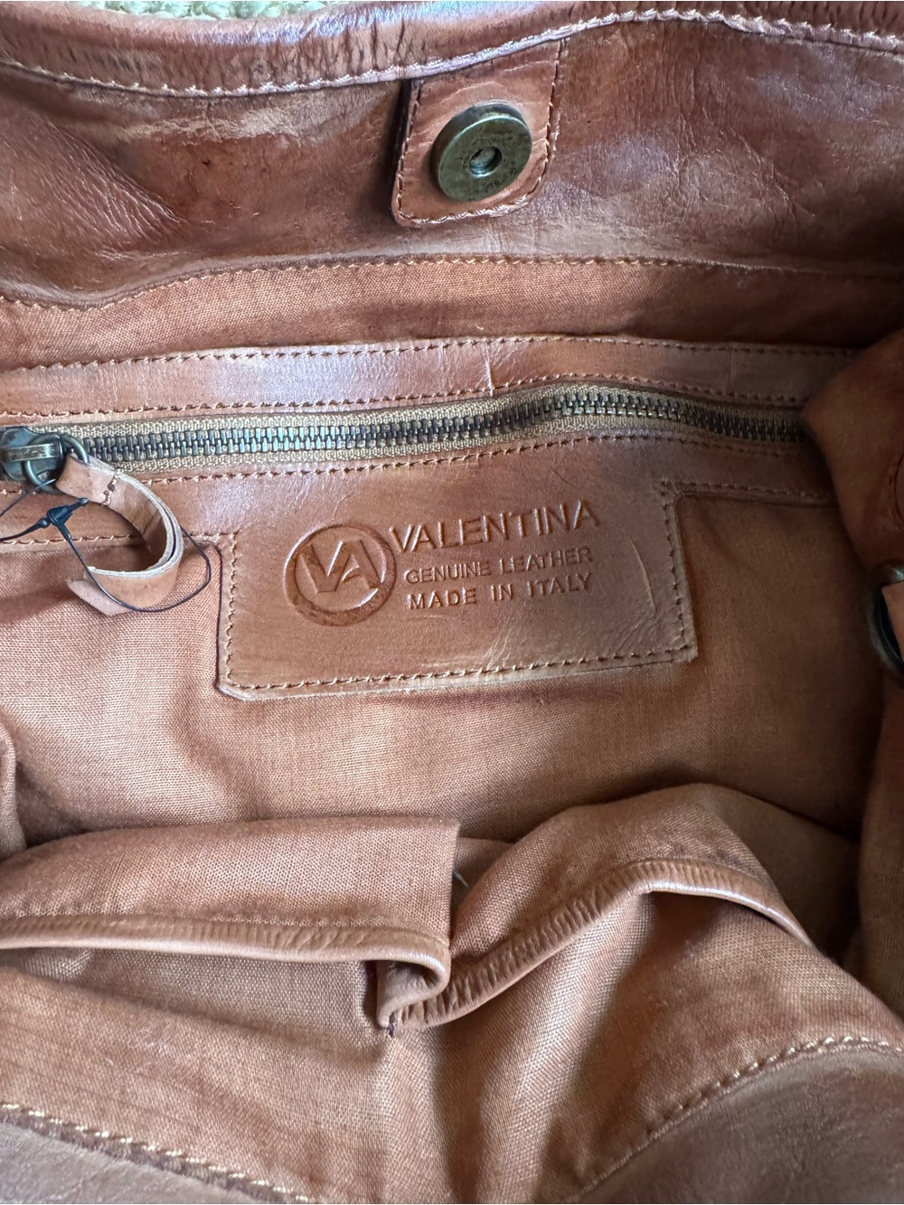 Valentina Tan Woven Leather Tote / Cross Body purse - Picture 7 of 14